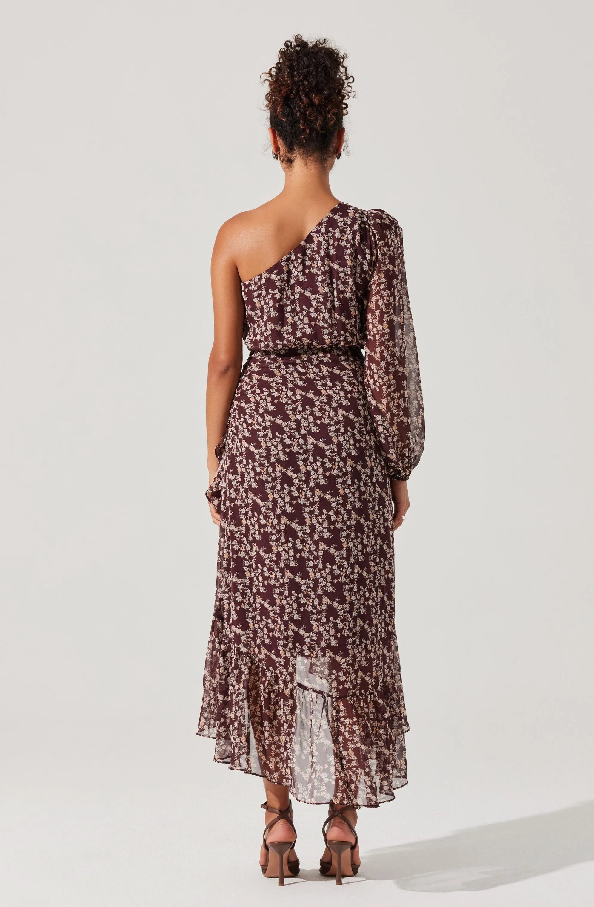 Brown cream floral