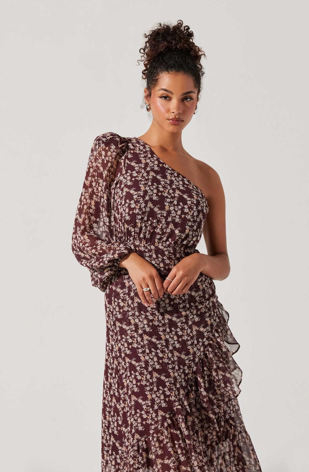 Brown cream floral