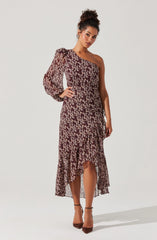 Brown cream floral
