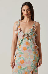 Mint pink floral