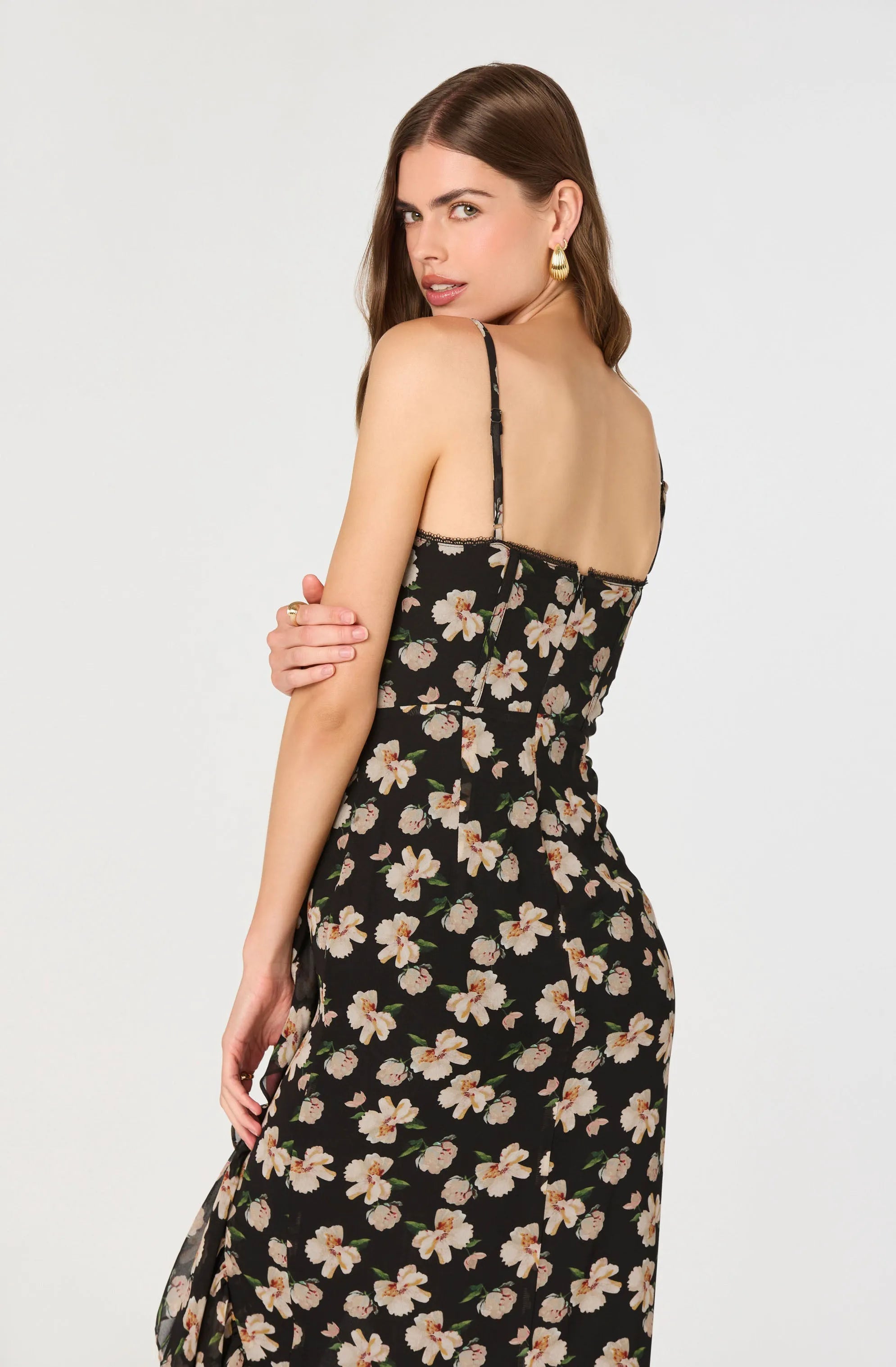 Black pink floral