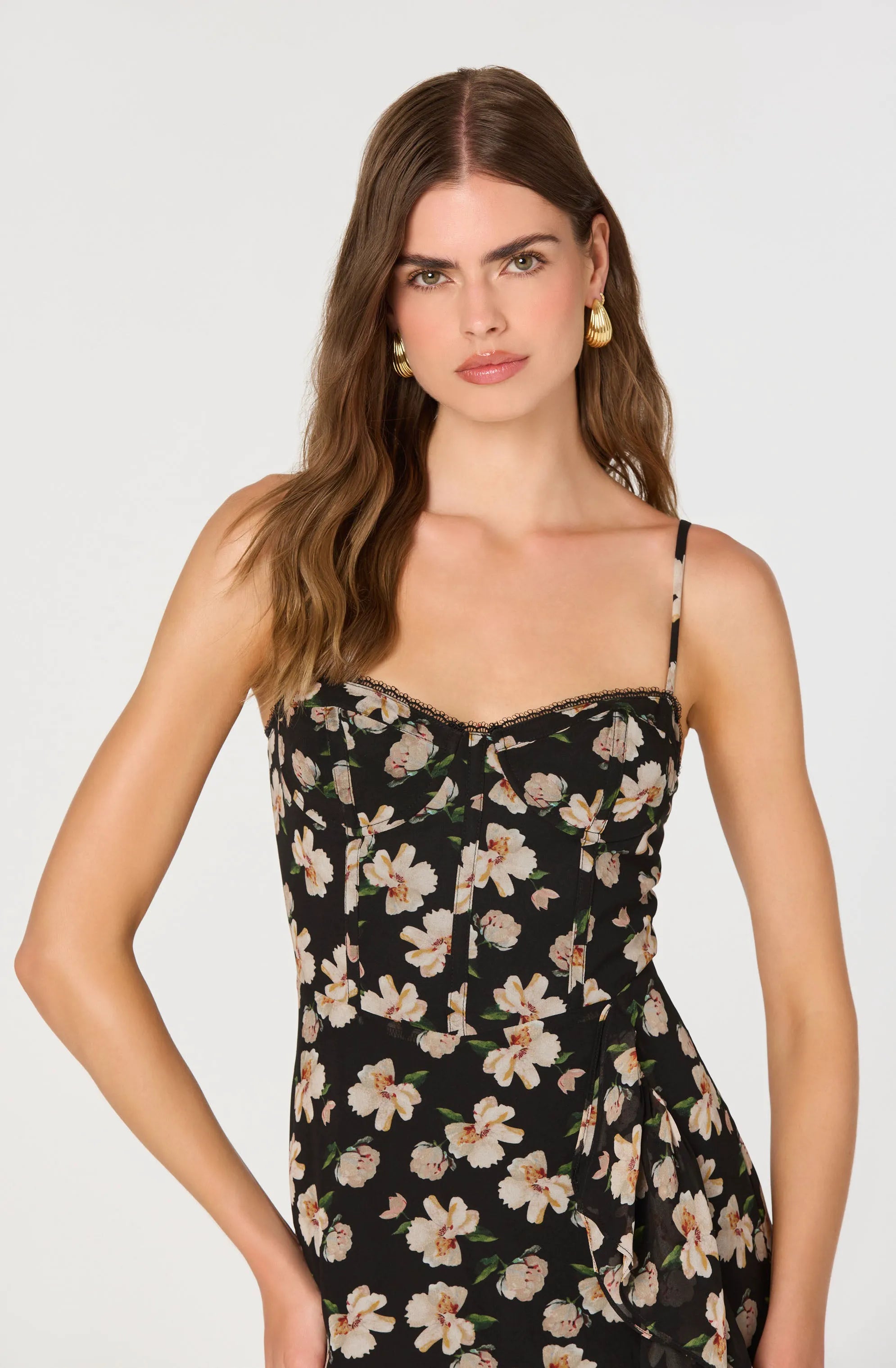 Black pink floral