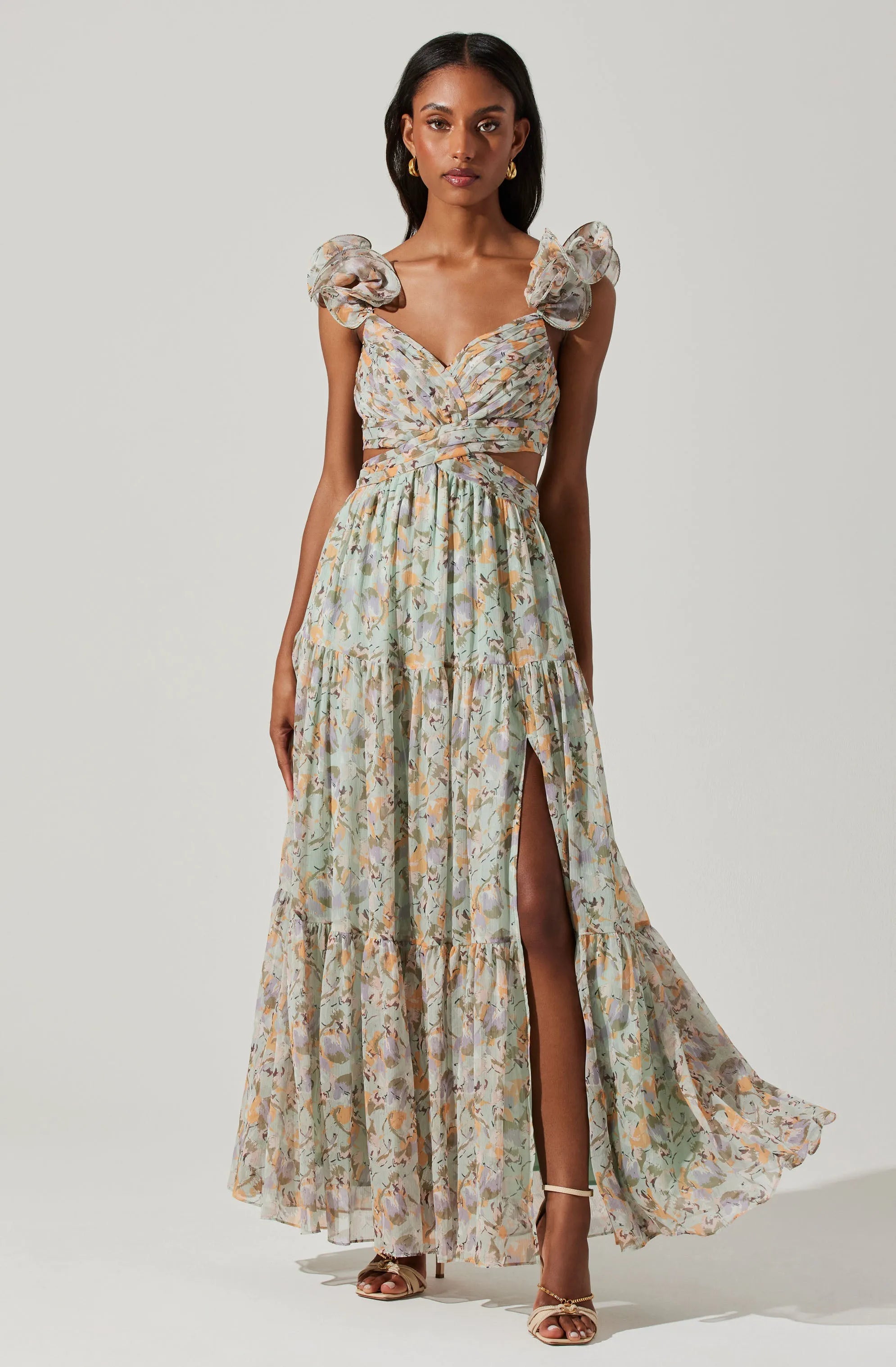 Mint purple floral