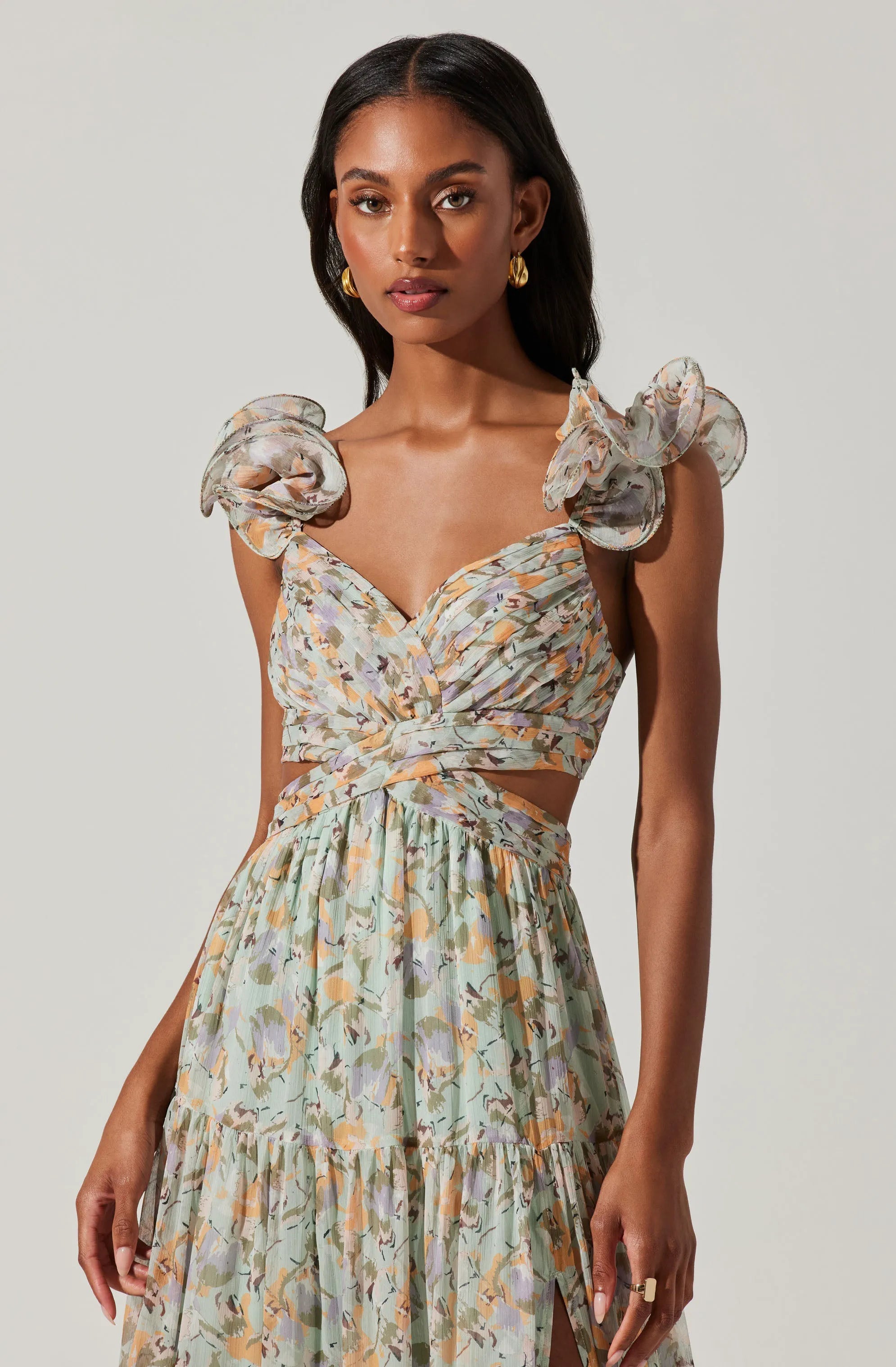 Mint purple floral