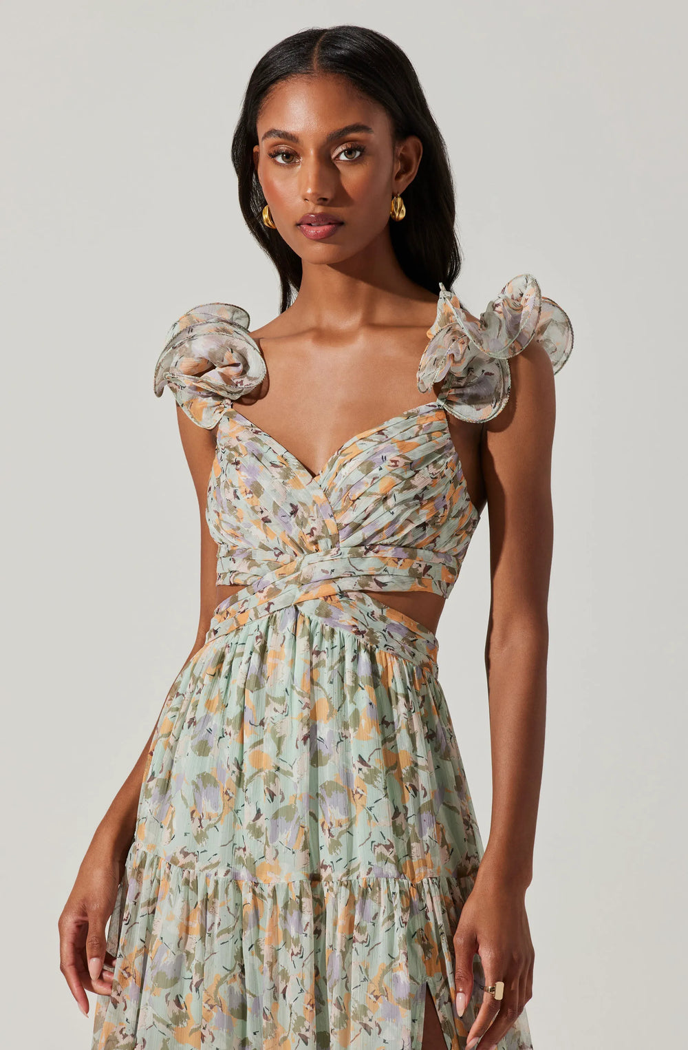 Mint purple floral