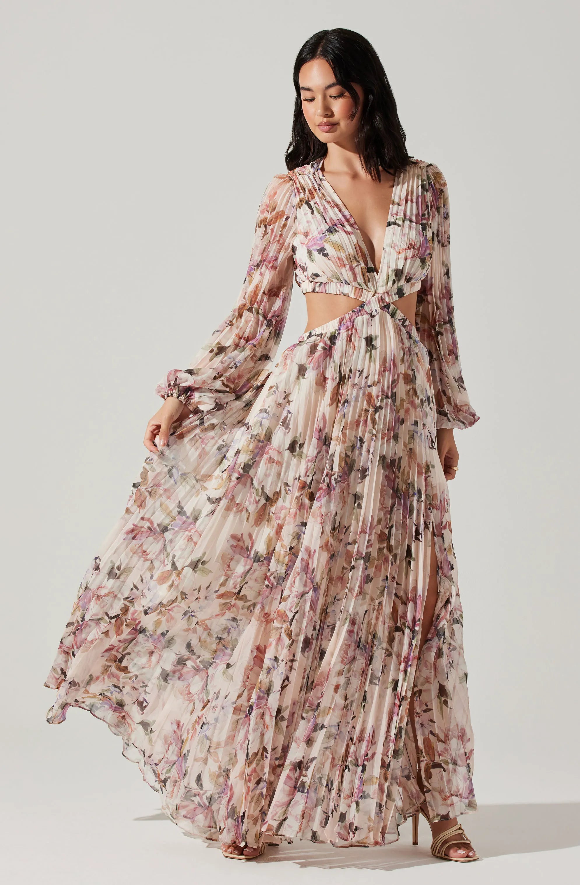 Cream pink floral