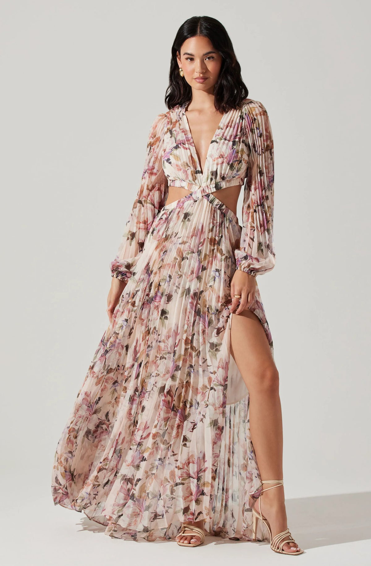 Cream pink floral