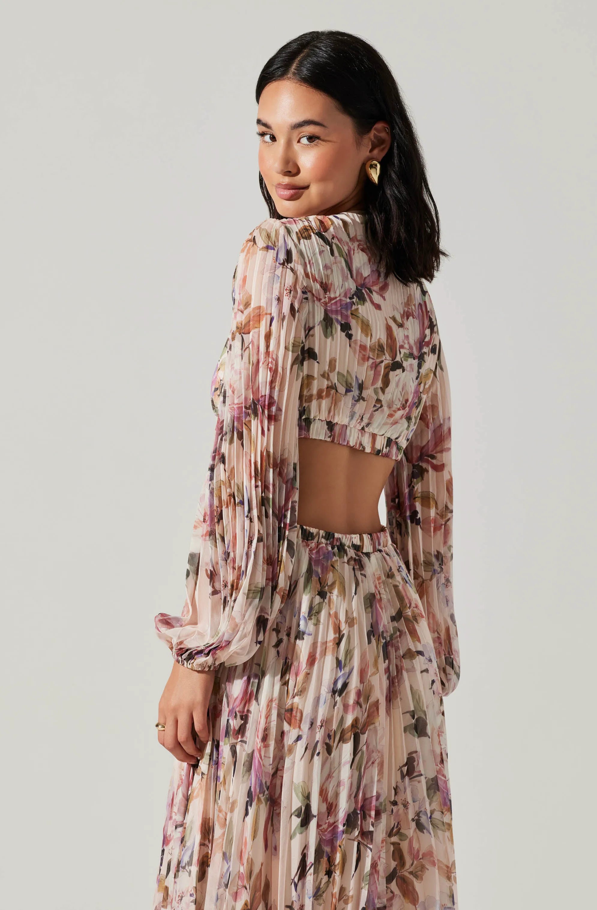 Cream pink floral