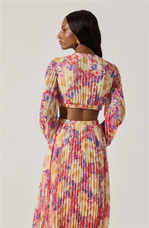 Yellow pink floral