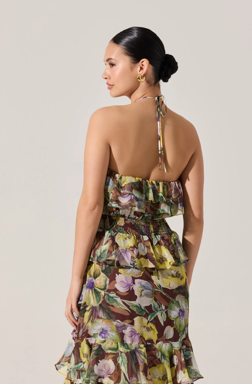 Brown yellow floral