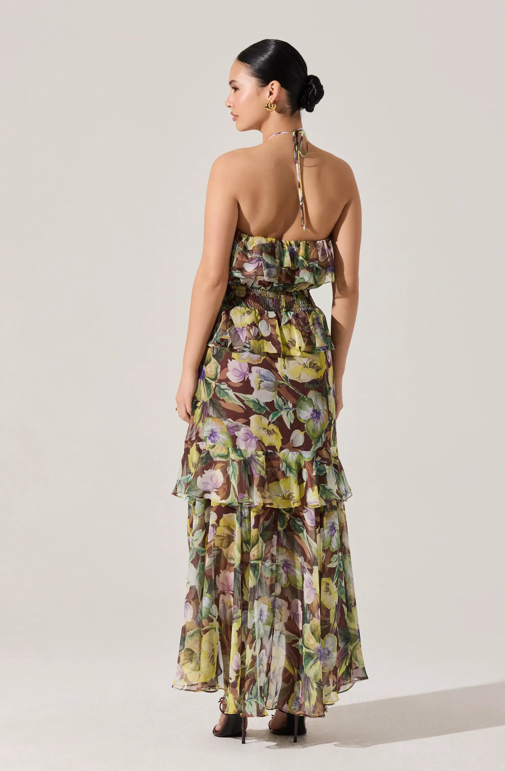 Brown yellow floral