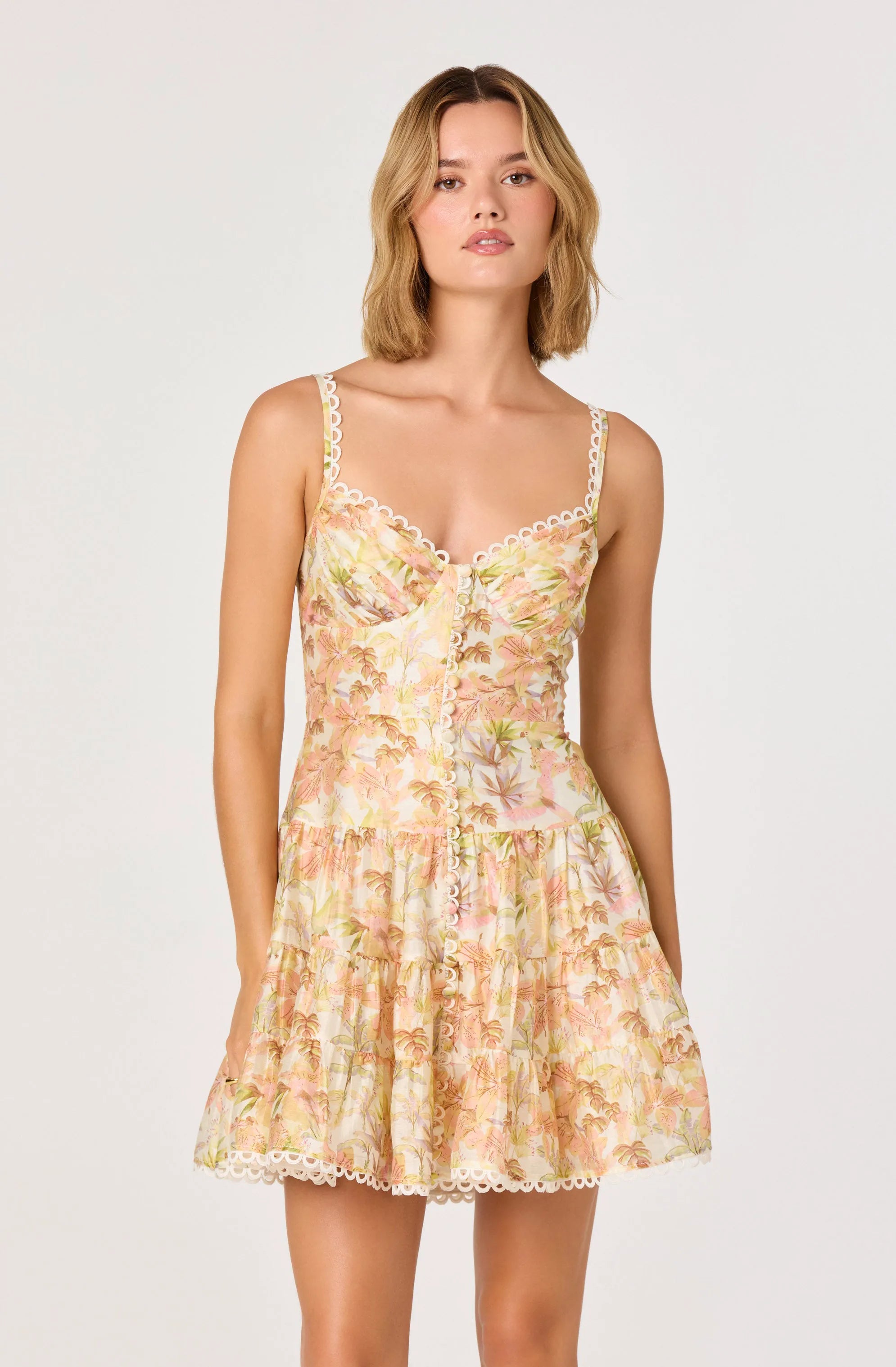 Yellow pink floral