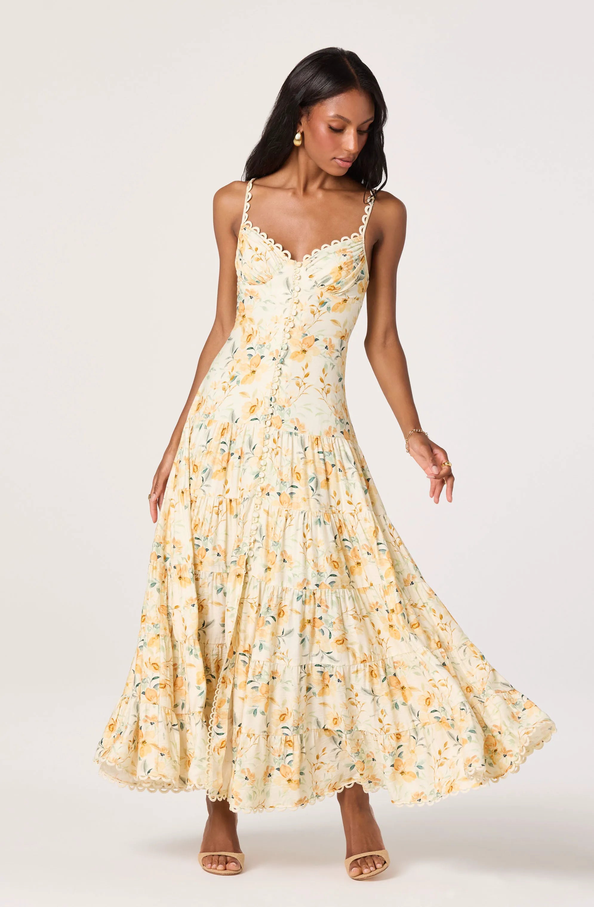 Yellow cream floral
