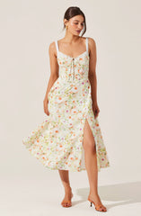 Orange green floral
