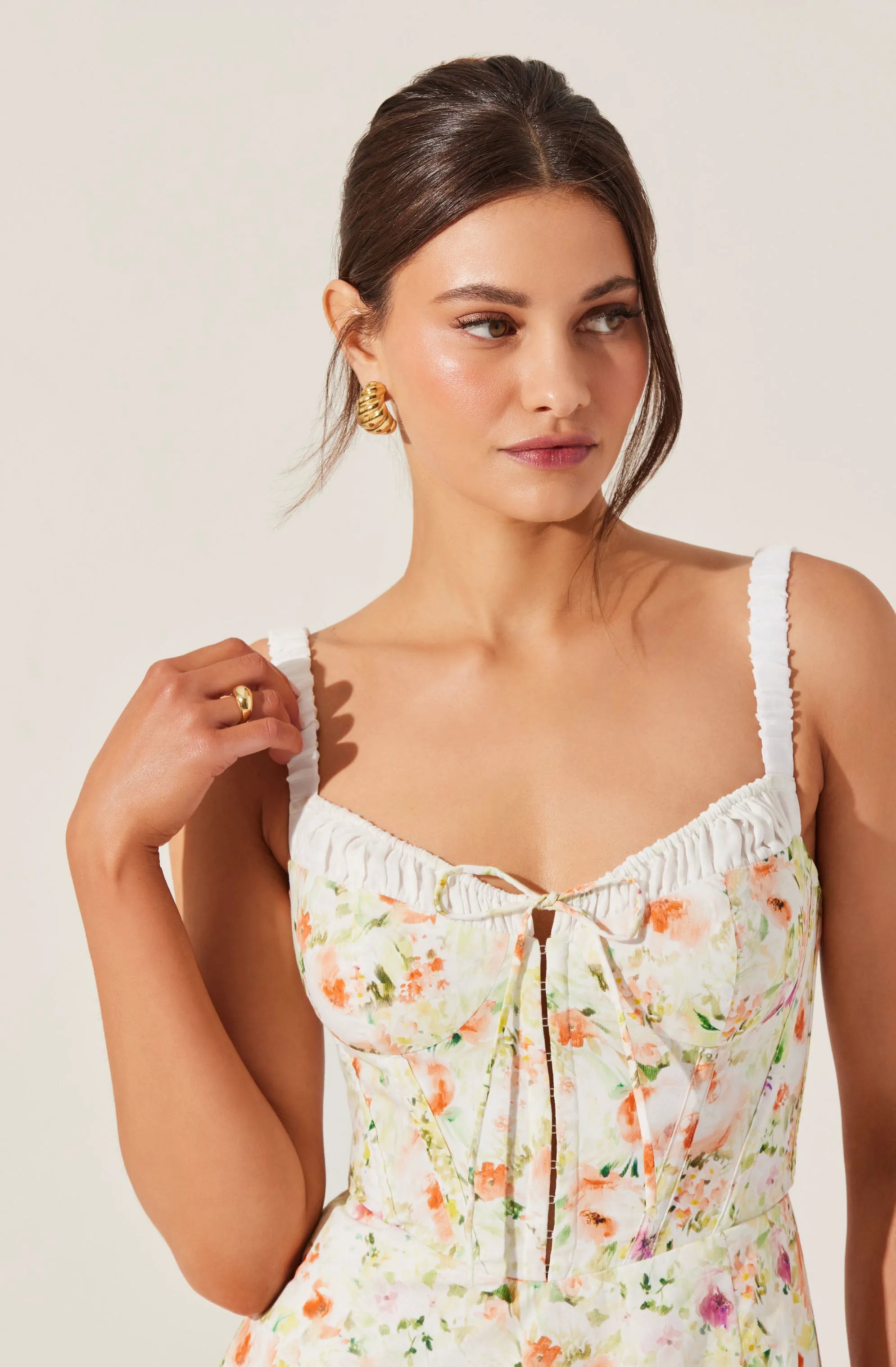 Orange green floral