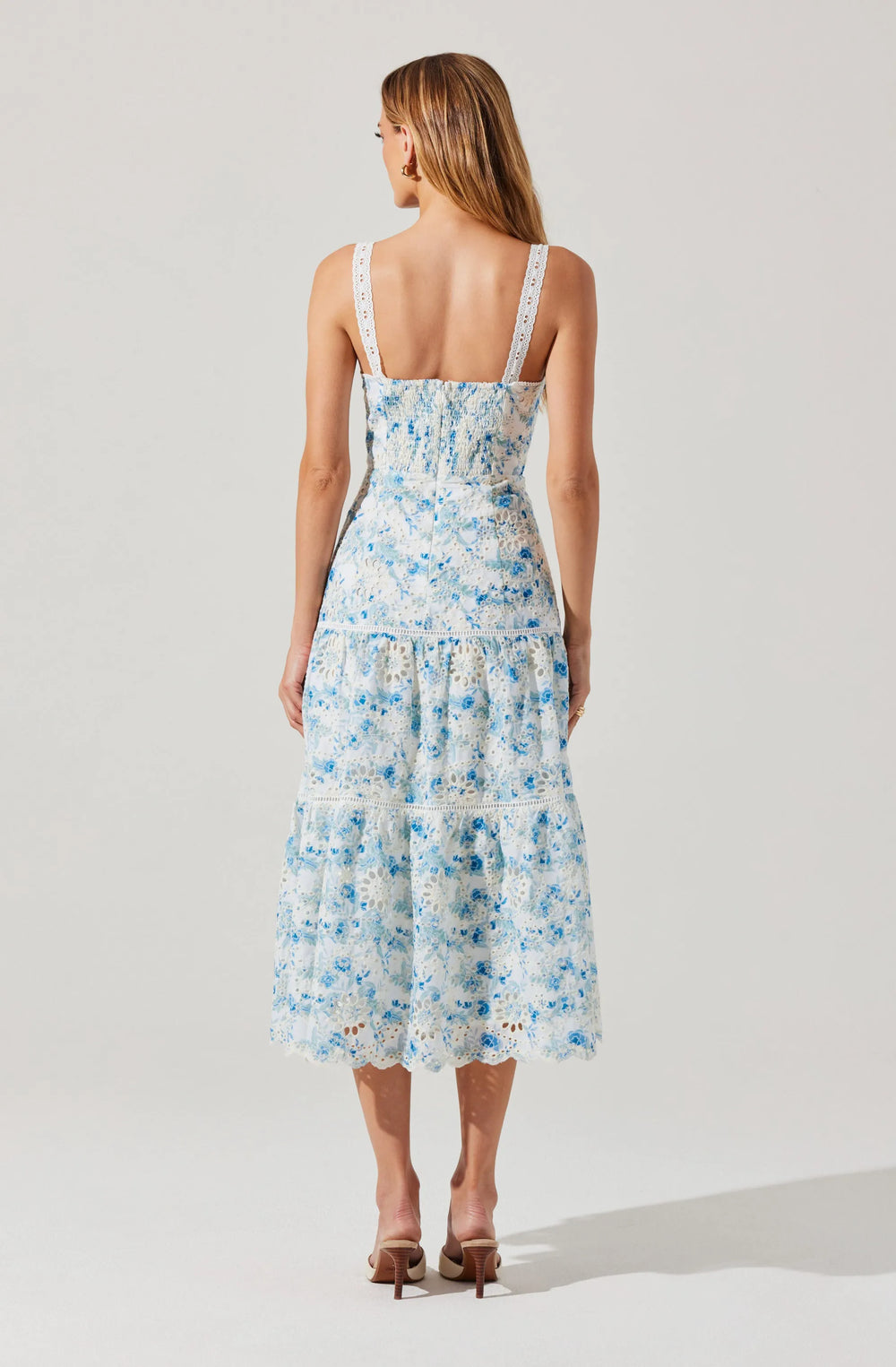 White blue floral
