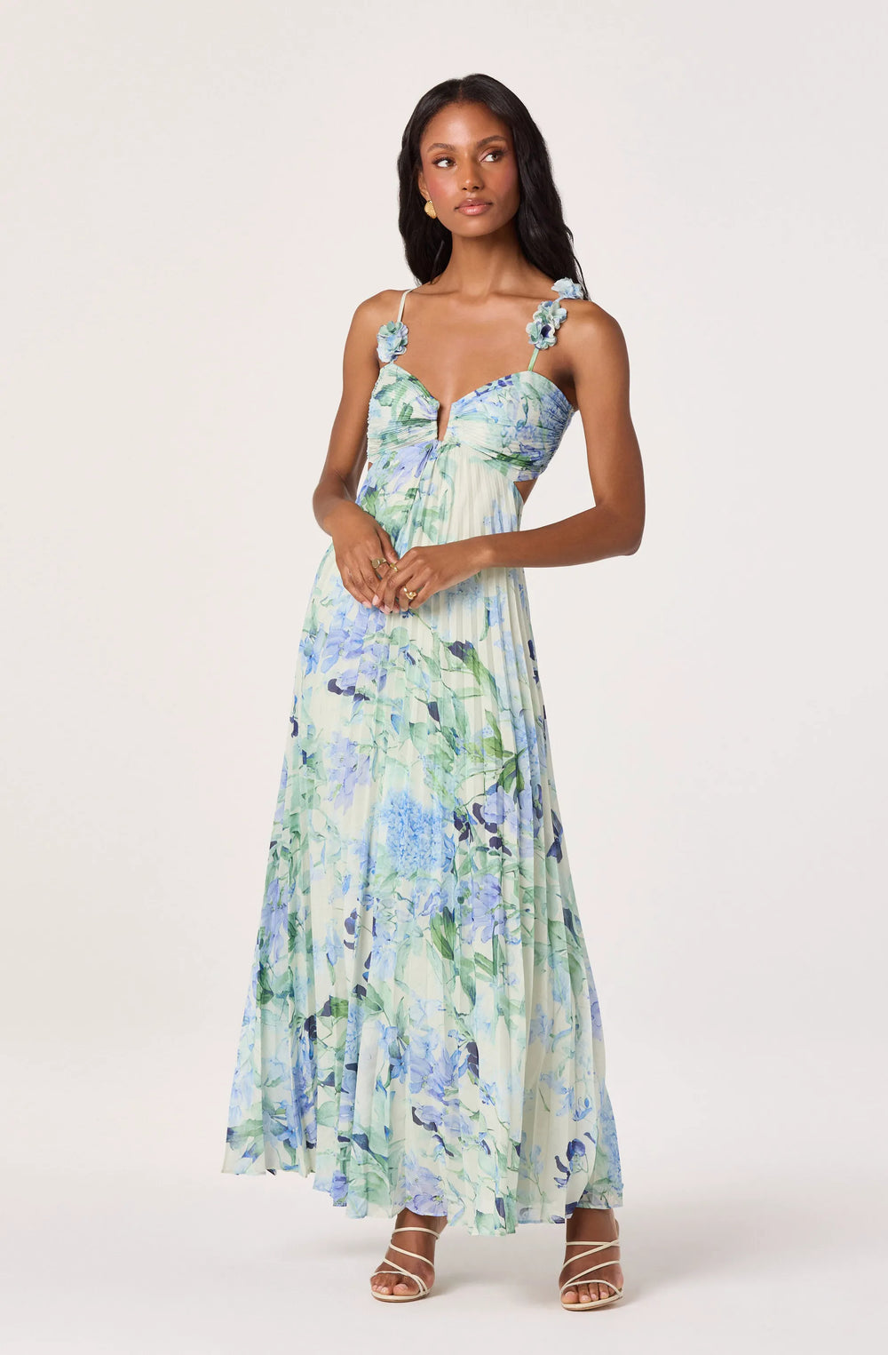 Green blue floral