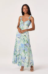 Green blue floral