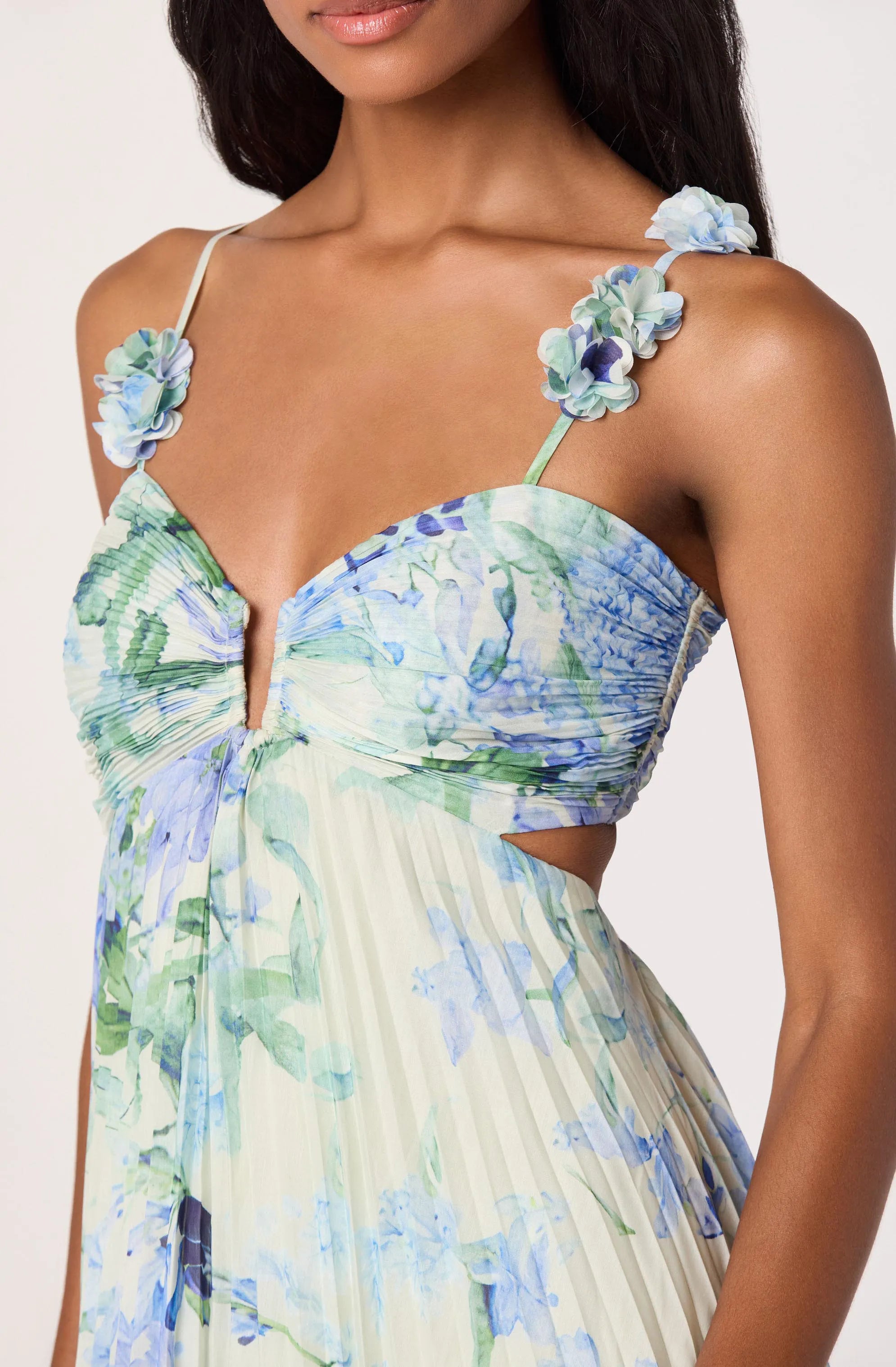 Green blue floral