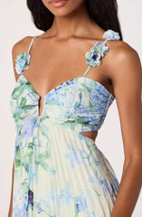 Green blue floral
