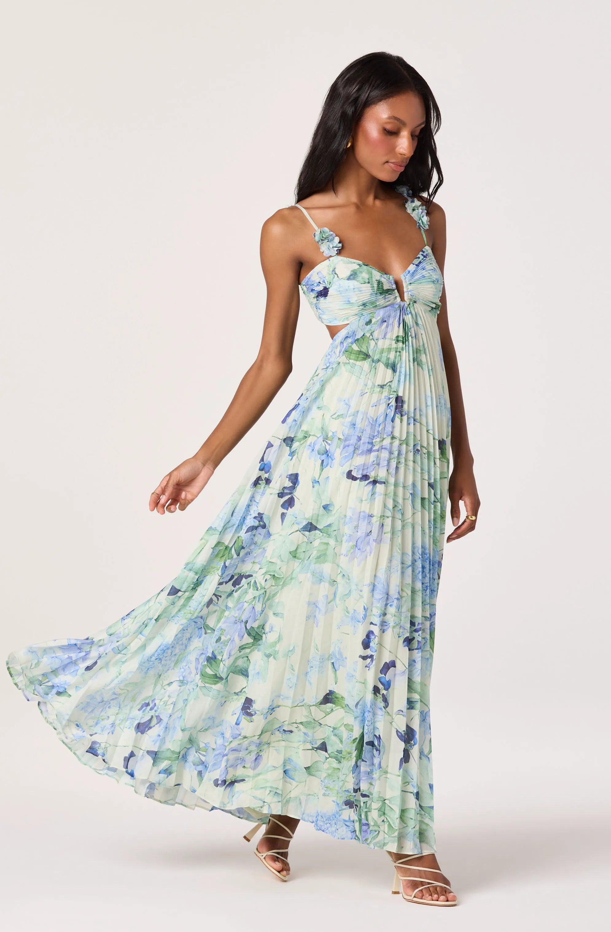 Green blue floral
