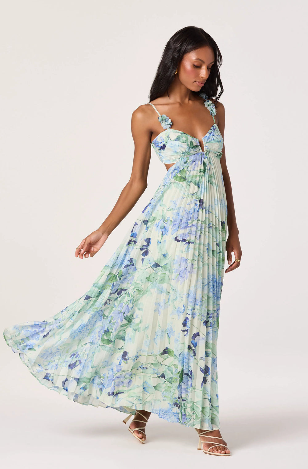 Green blue floral