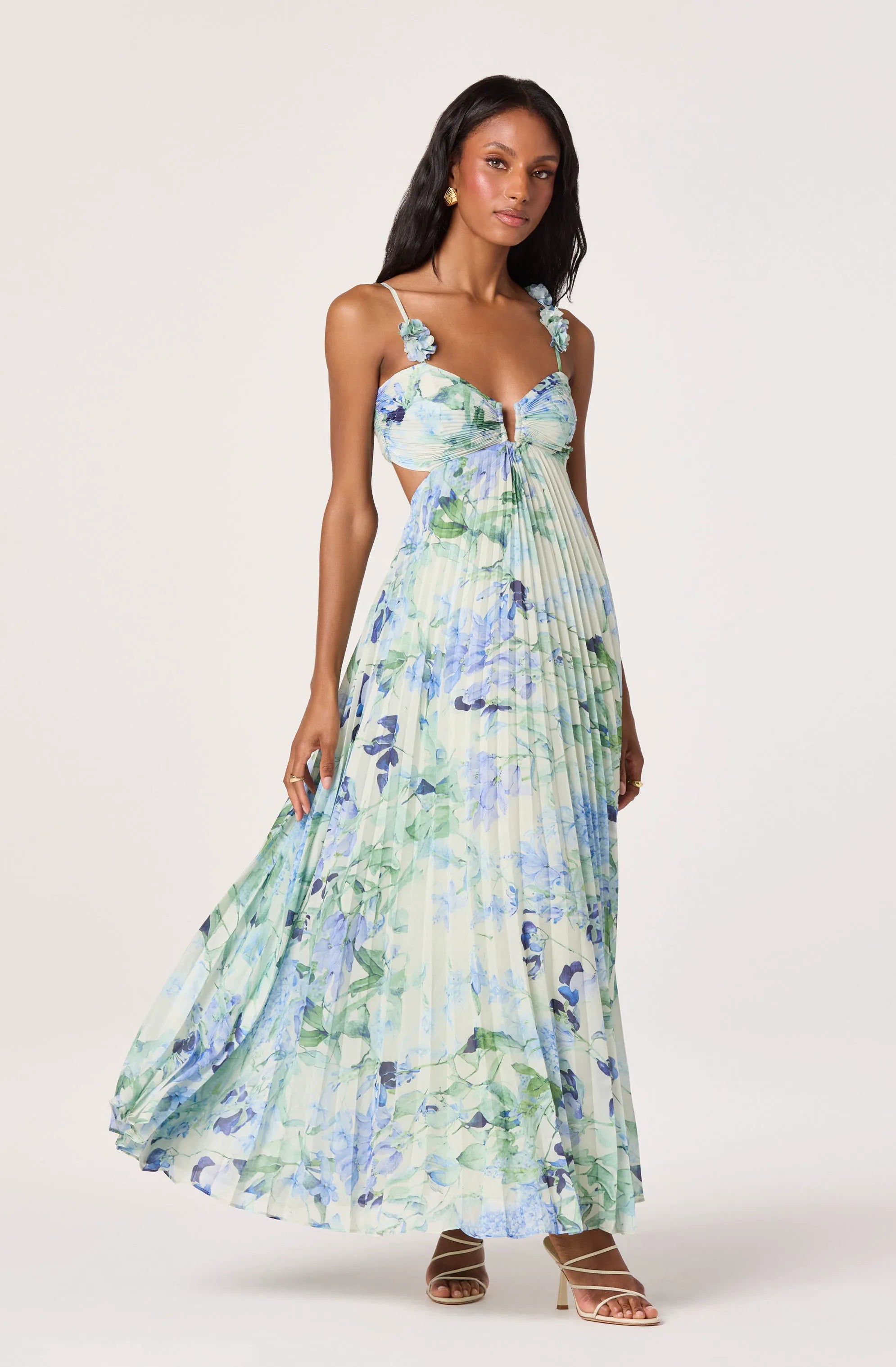 Green blue floral