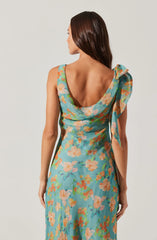 Blue orange floral