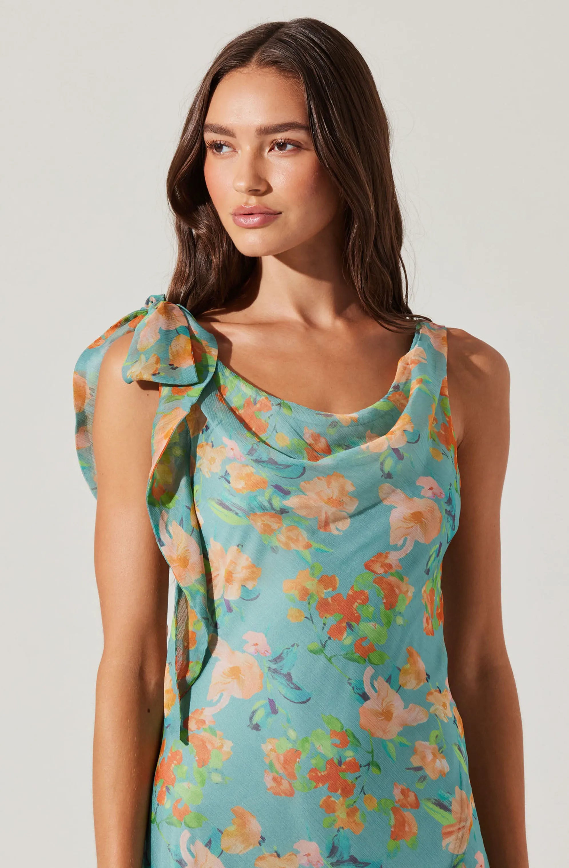 Blue orange floral