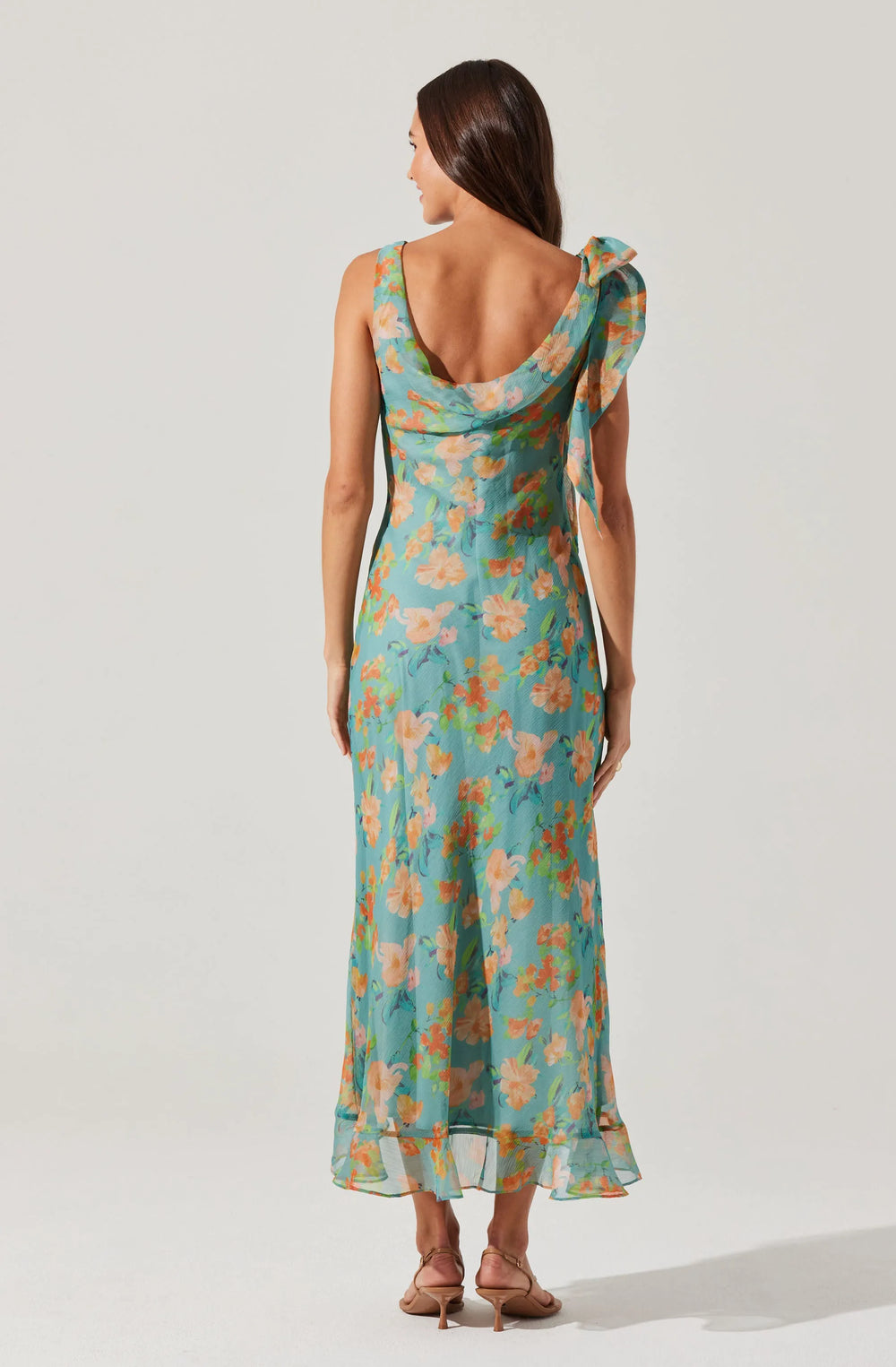 Blue orange floral