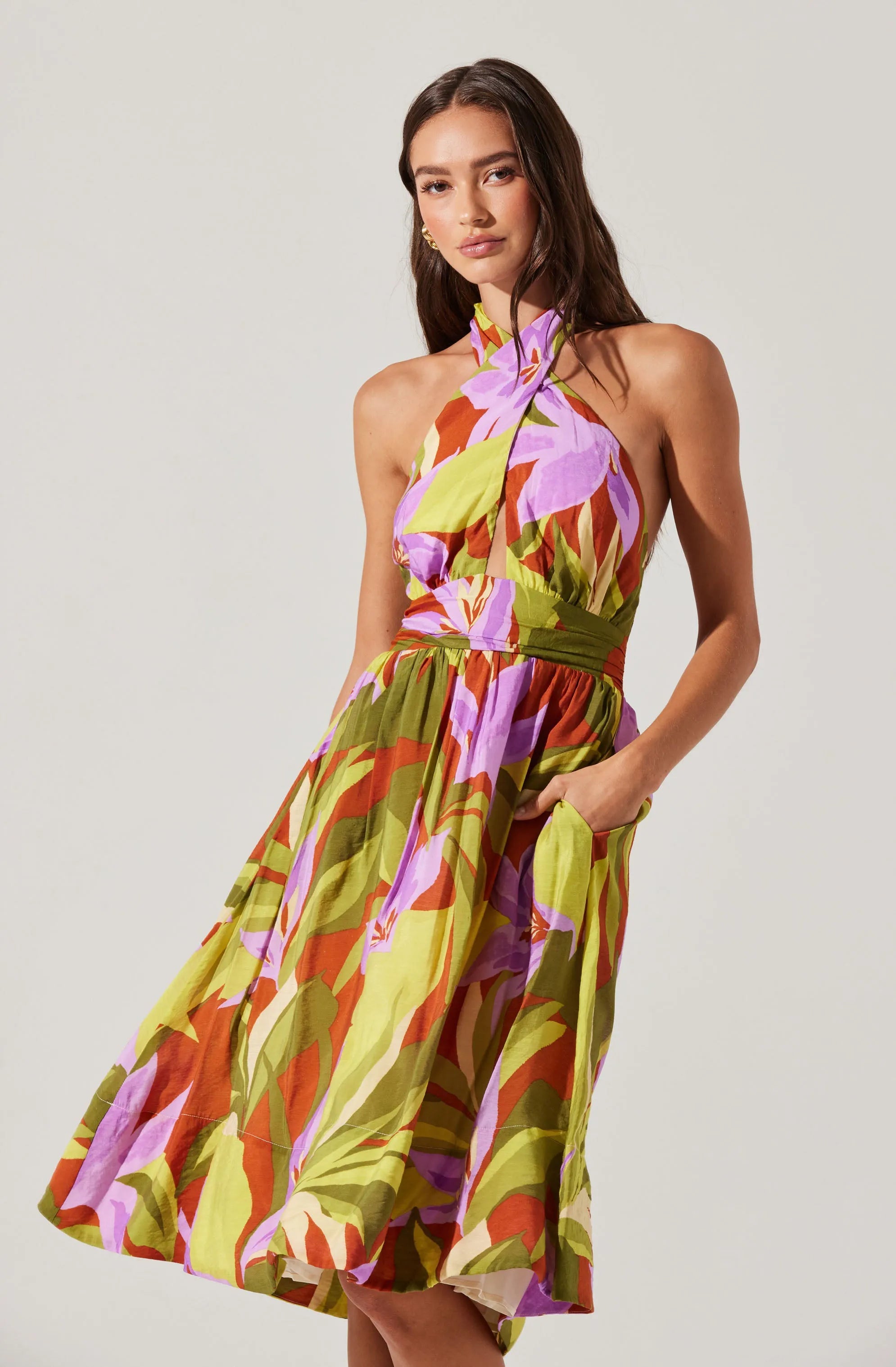 Green rust floral
