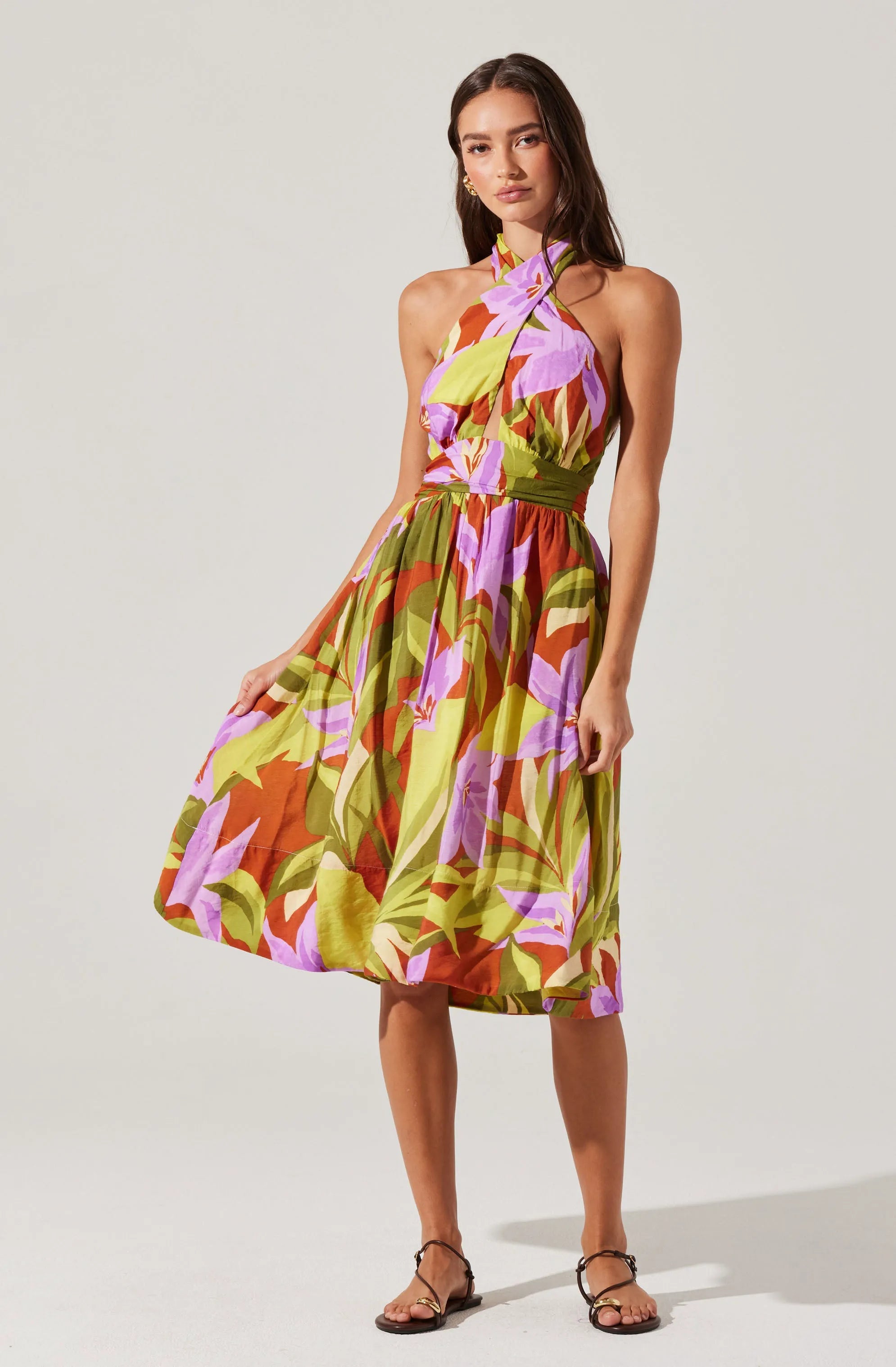 Green rust floral