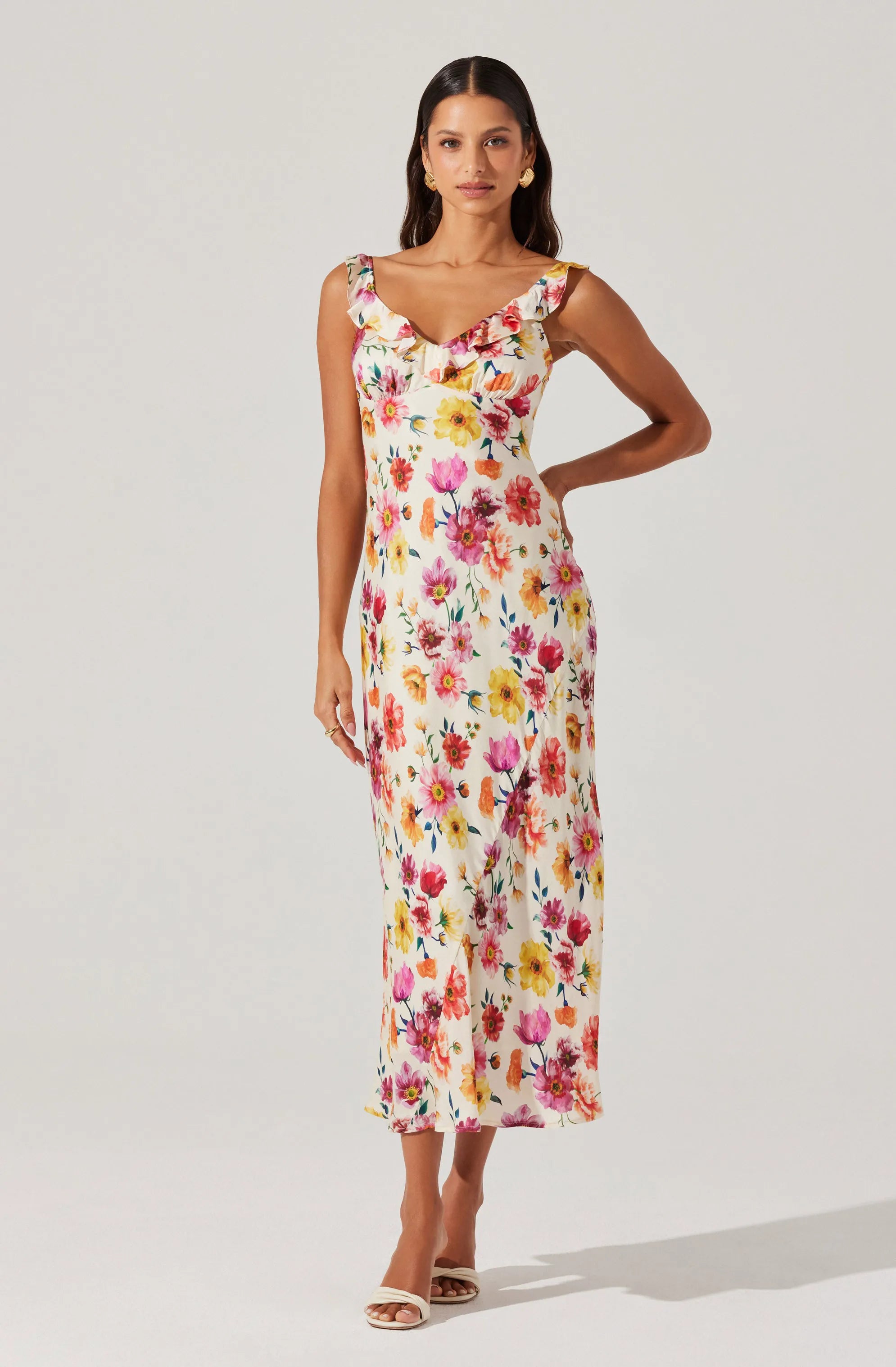 Cream multi floral