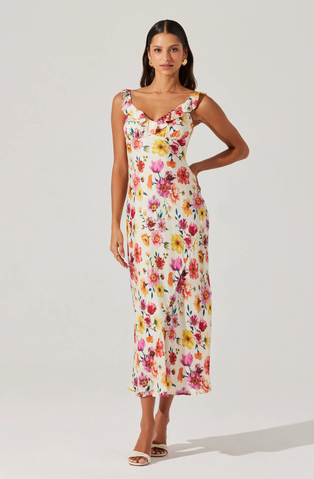 Cream multi floral