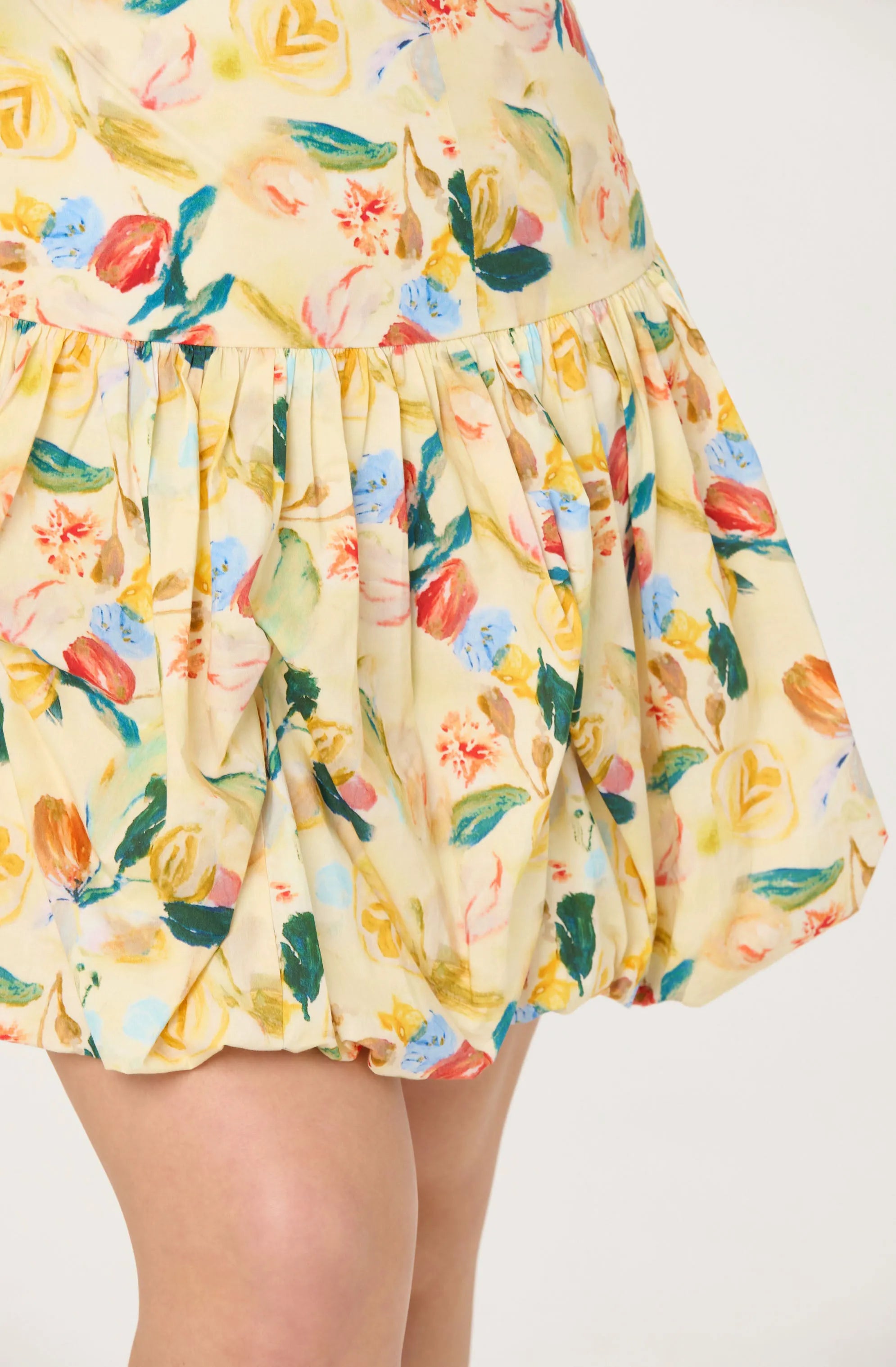 Plus Size - Yellow green floral