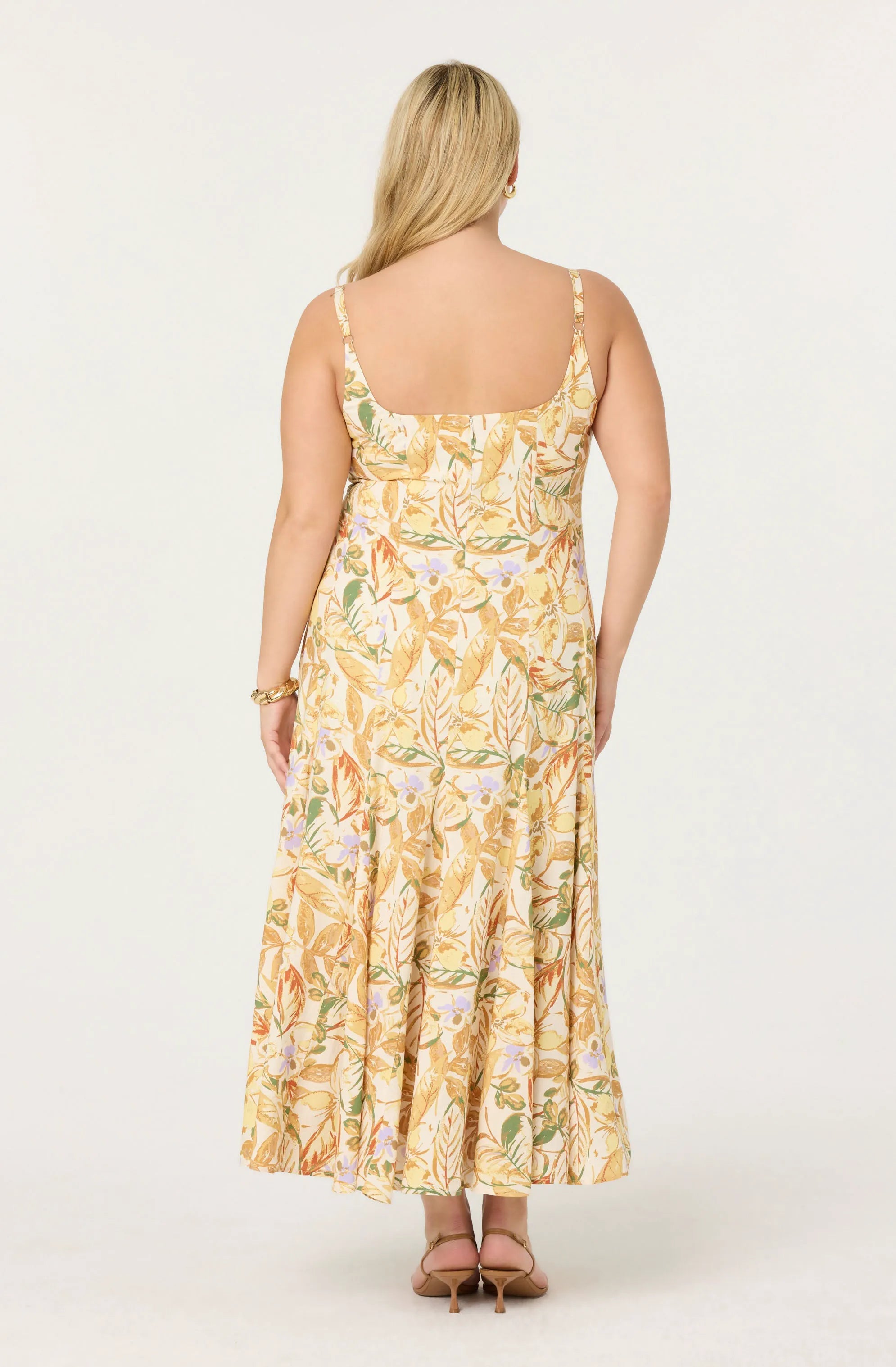 Plus Size - Mustard green tropic