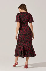 Black red floral