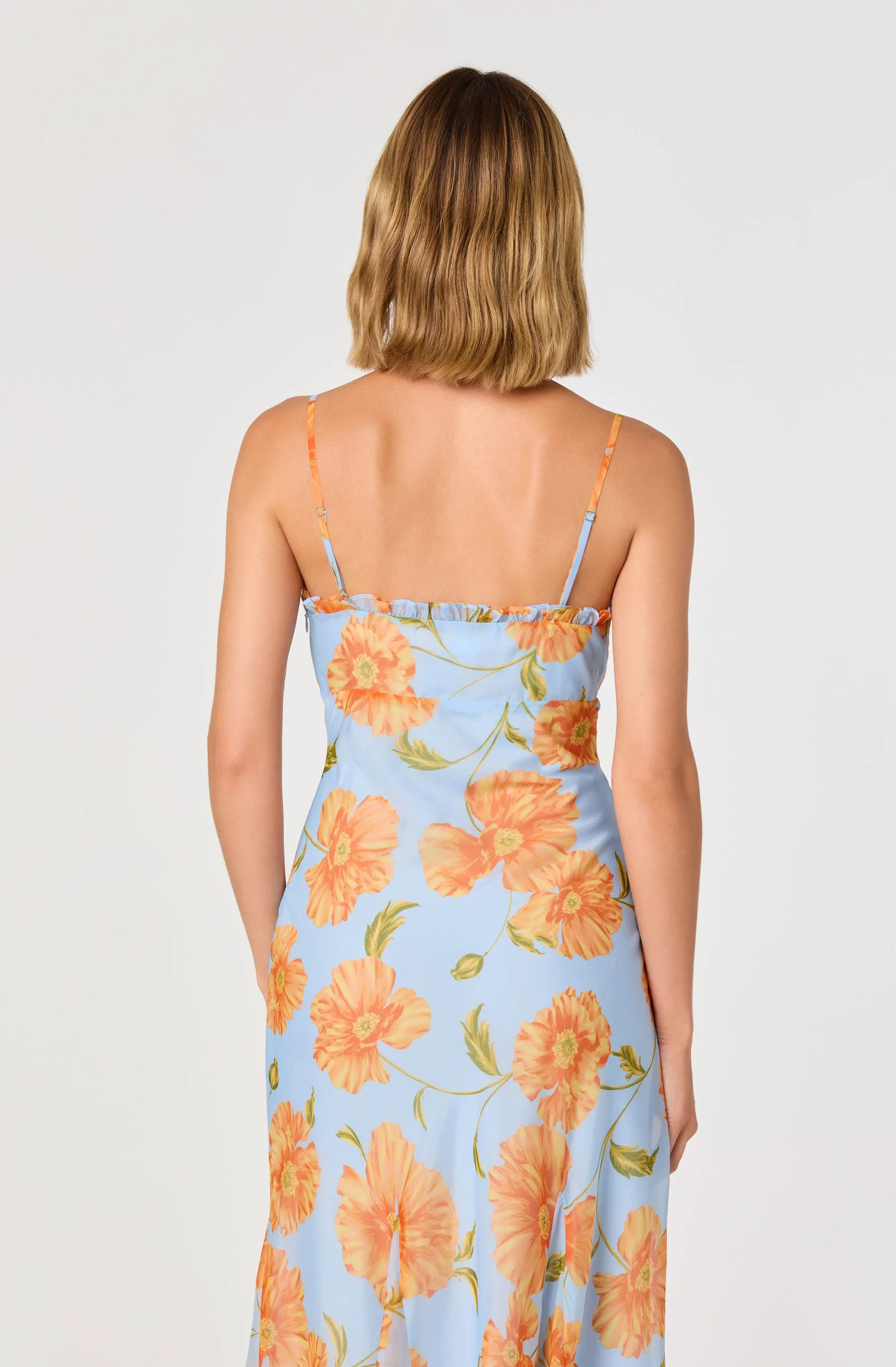Blue orange floral