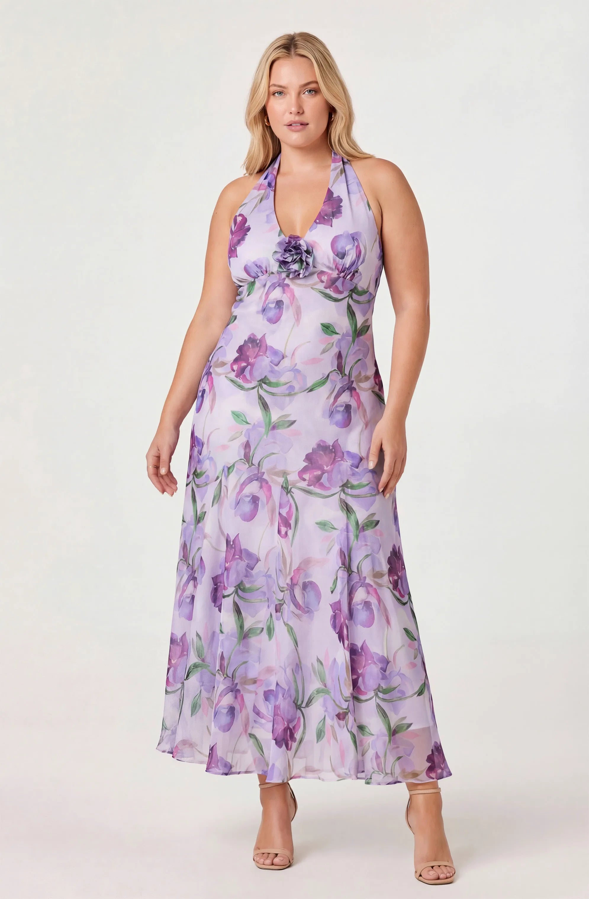 Plus Size - Purple floral