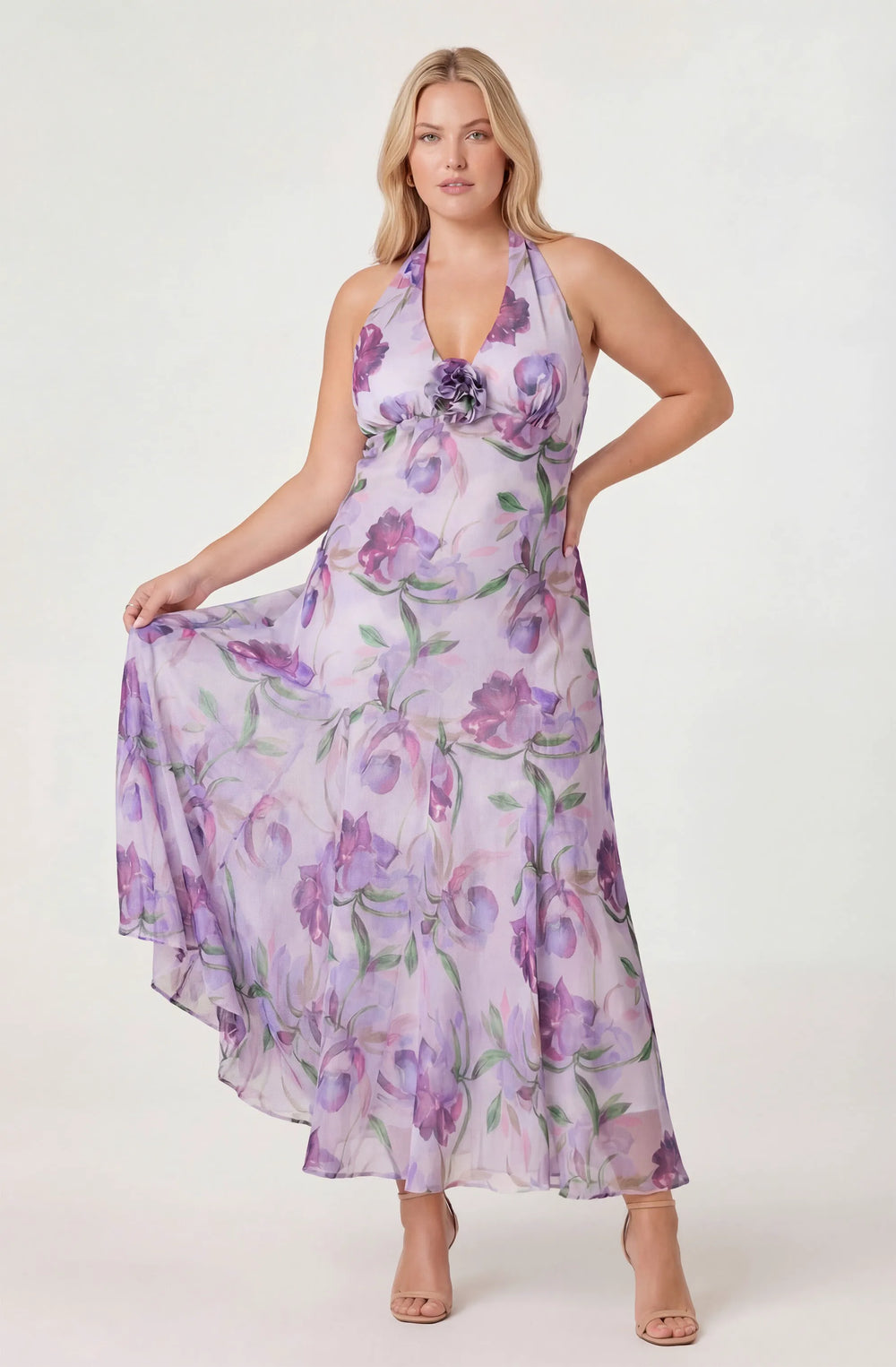 Plus Size - Purple floral