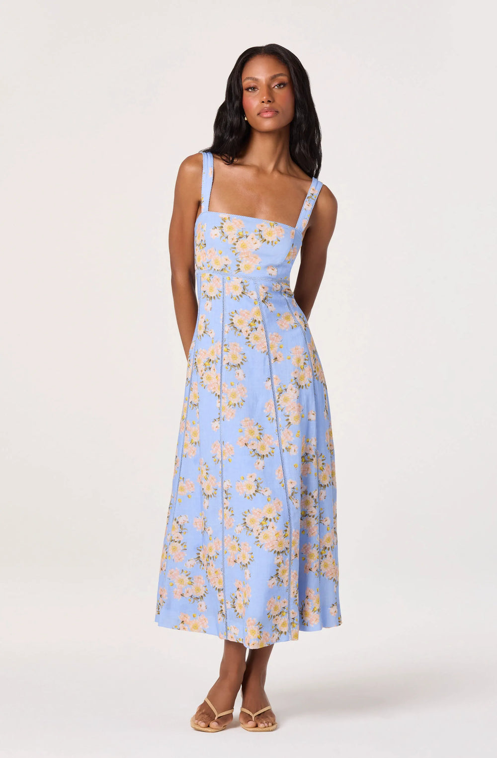 Blue pink floral