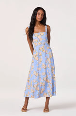 Blue pink floral