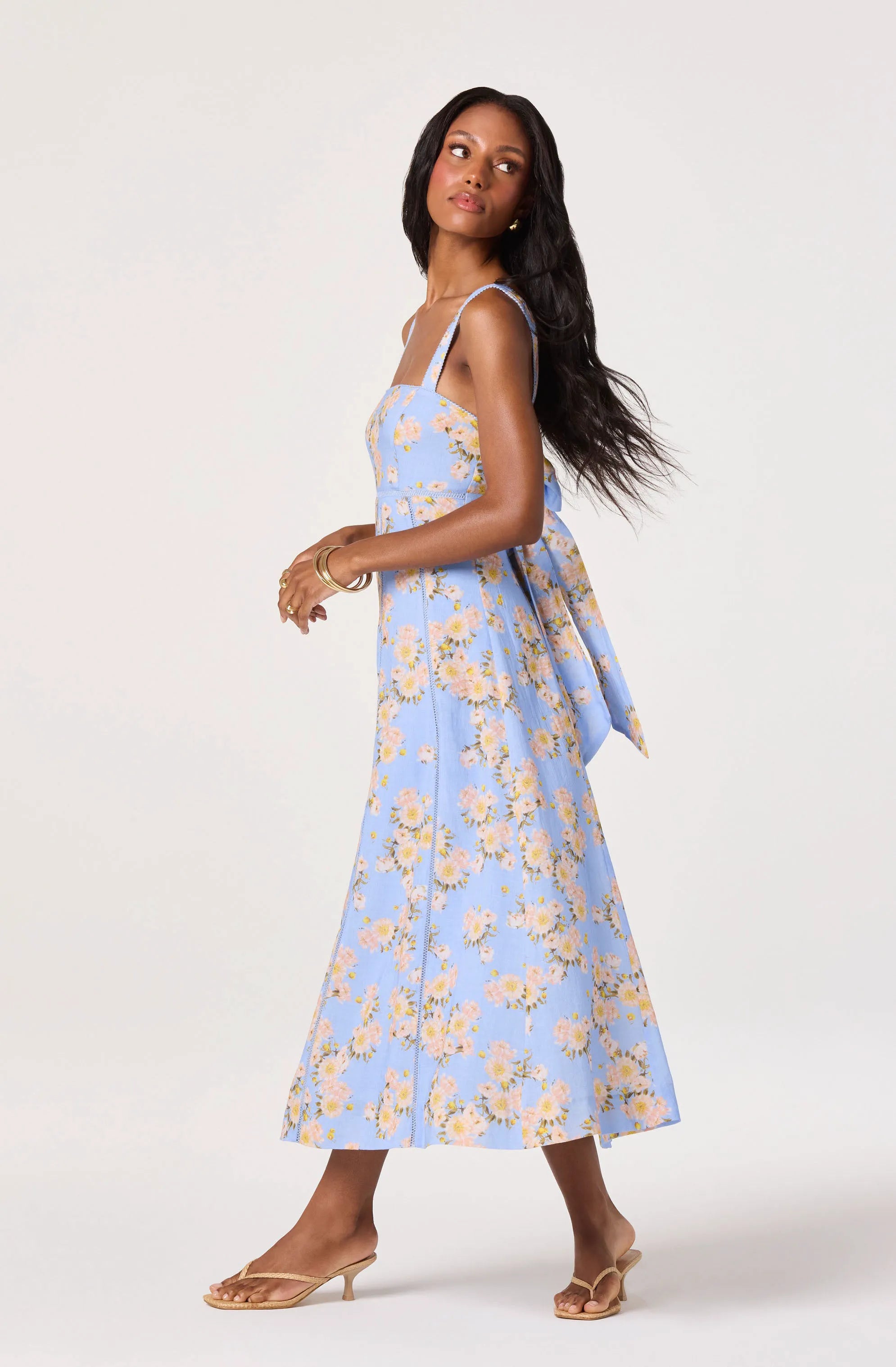 Blue pink floral