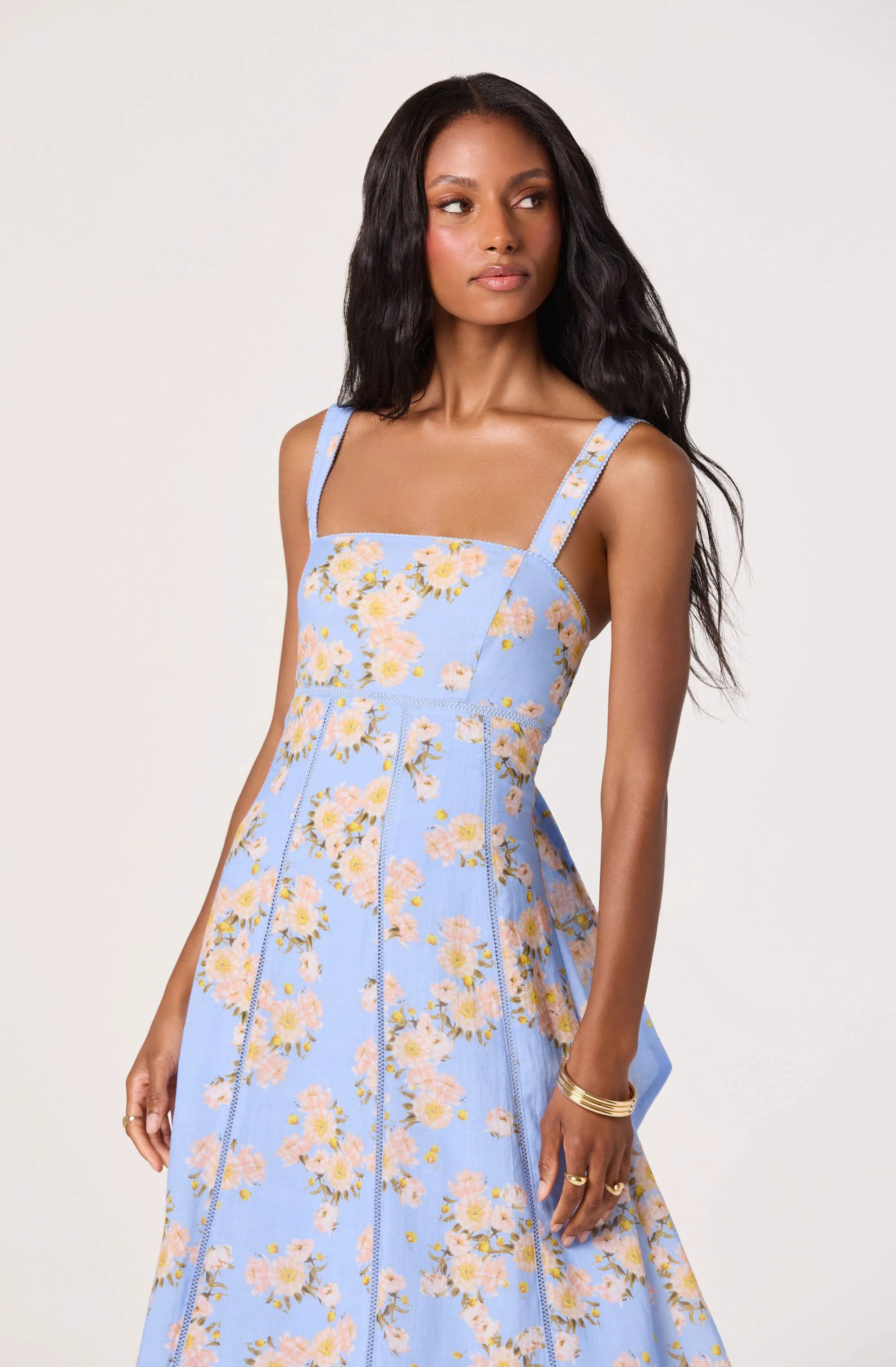 Blue pink floral