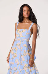 Blue pink floral