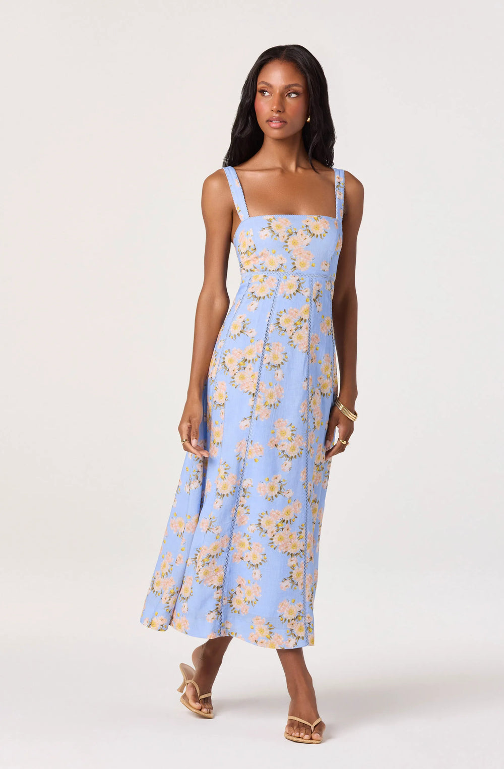 Blue pink floral