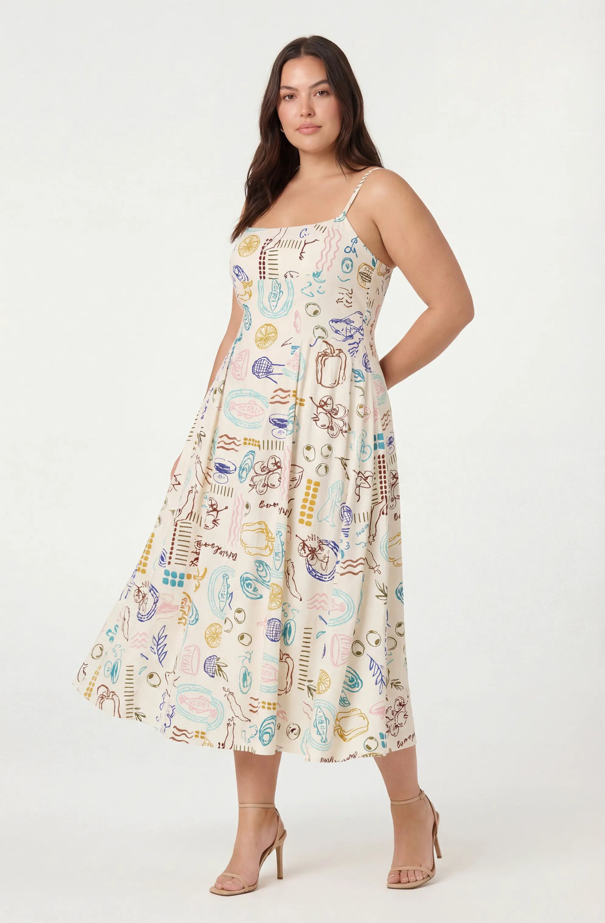 Plus Size - Off white picnic