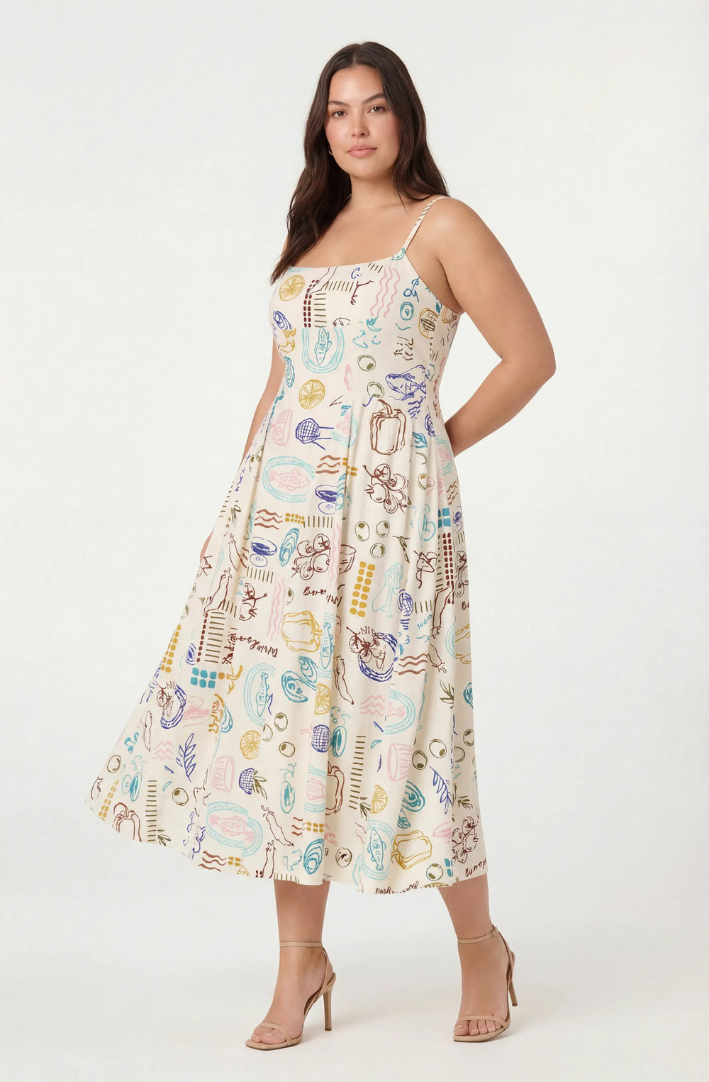 Plus Size - Off white picnic