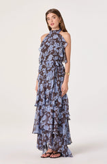 Blue brown floral