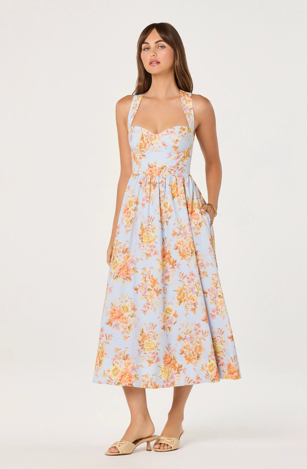 Blue garden floral